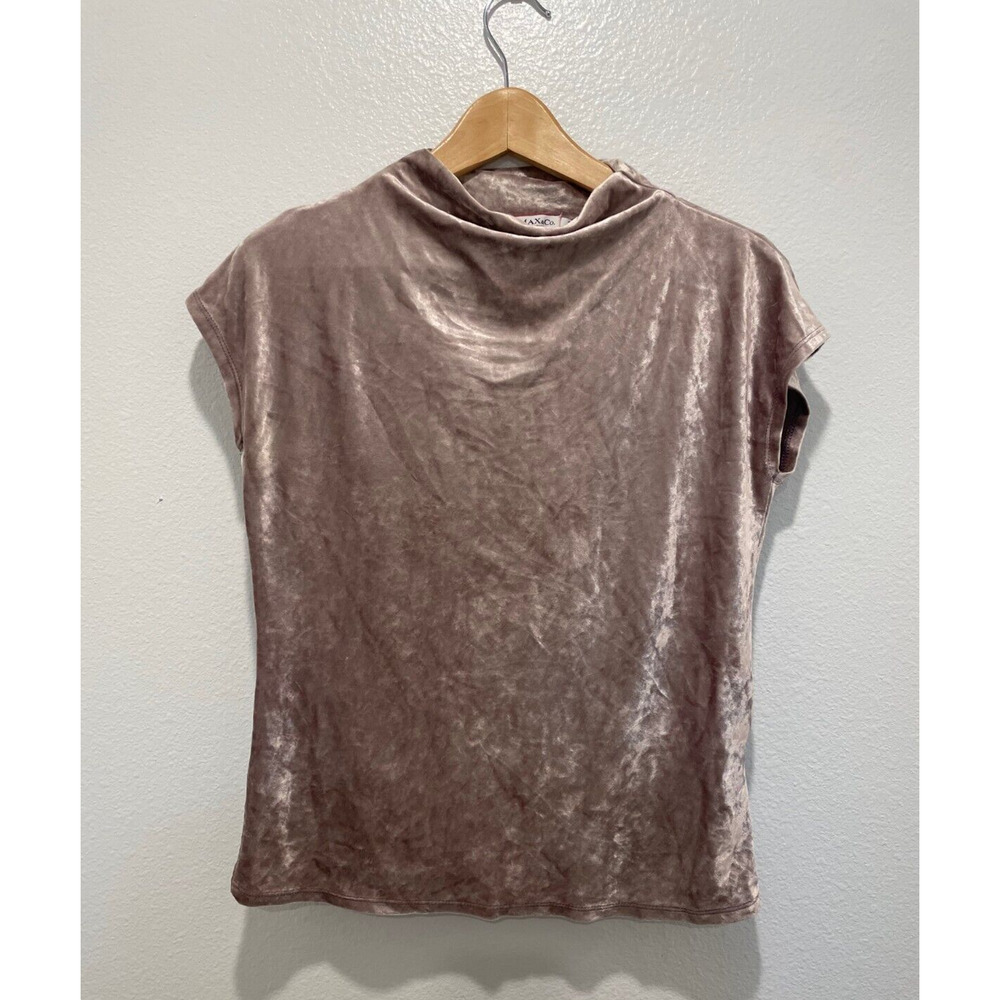 Vintage Womens Top Size IT 40 US 10 Purple Crushed Velvet Mock Neck Fairy Y2K